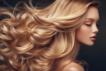 Woman with blonde and long hair