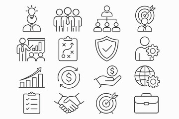 Corporate Icons Set – Business, Office, Finance, and Management Symbols