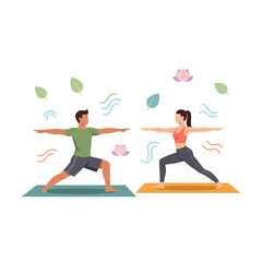 Fototapeta premium Couple Doing Yoga Together