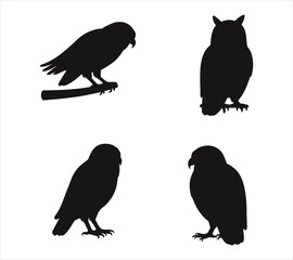 Owl Silhouette Graphic Icons &ndash; Birds of Prey Pack