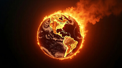 Burning earth climate change