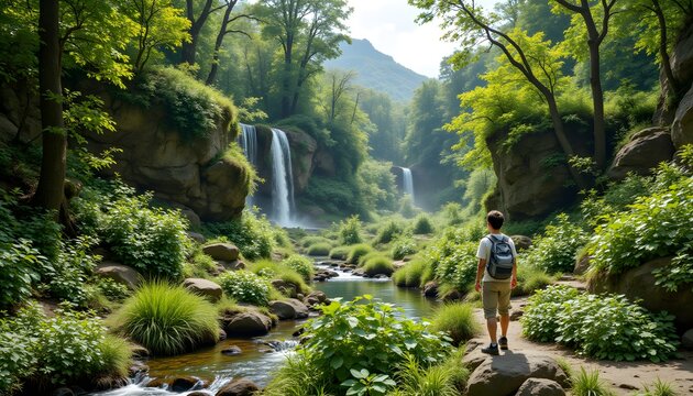 Detailed investigation into the proliferation of introduced plant species within the unique microclimates surrounding cascading water features