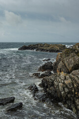 Rugged Coastal Scene with Rocky Outcrops Near Utsira, Norway