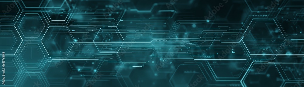 Aufkleber abstract technology background with hexagons, a modern and futuristic design for digital projects