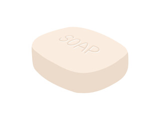 角が丸くなってる石鹸のかわいいイラスト素材