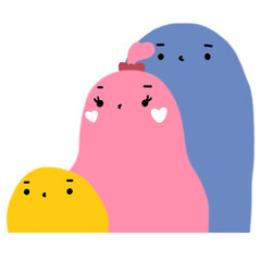 Happy halloween with friend cute bubble gum gang cartoon illustration