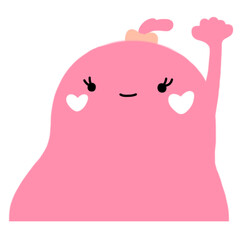 illustration of valentine pink girl cartoon say hello with heart