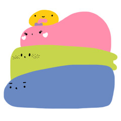 Happy halloween with friend cute bubble gum gang cartoon illustration