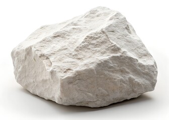 Detailed closeup of an isolated rock on white background for geological study