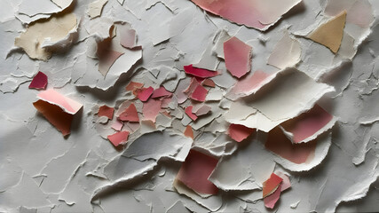 Fototapeta premium Abstract Art with Torn Paper and Pastel Hues