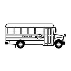 School Bus Illustration Transporting Students Safely to Education, Learning and Future