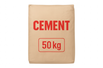 Fifty kilograms cement bag on transparent background