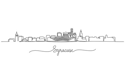 Obraz premium Syracuse skyline Line art vector Landmark.
