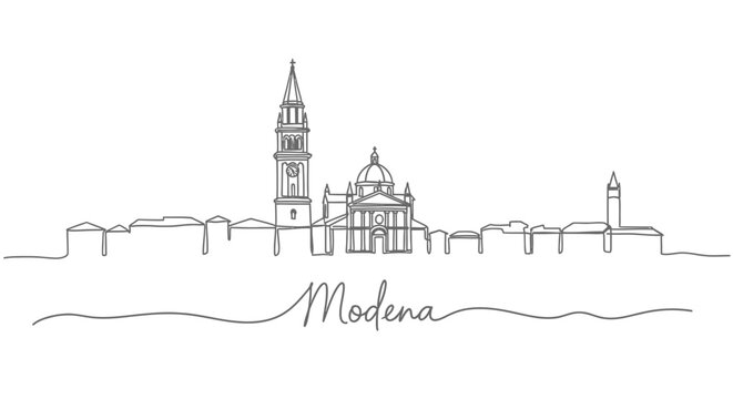 Modena Skyline Italy One Line Minimal.