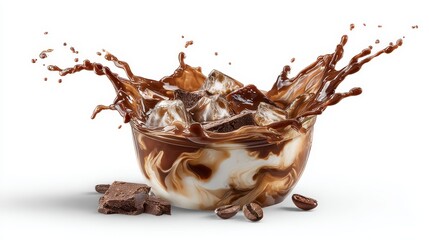 Dynamic chocolate splash photography, capturing the art of fluid motion in confectionery design