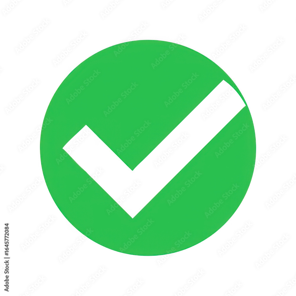 Poster green check mark symbol isolated on transparent background