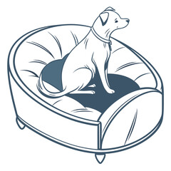 Dog resting in plush pet bed animal cushion