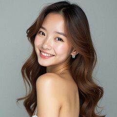 Beauty skin care woman face isolated on white pure skin. studio shot