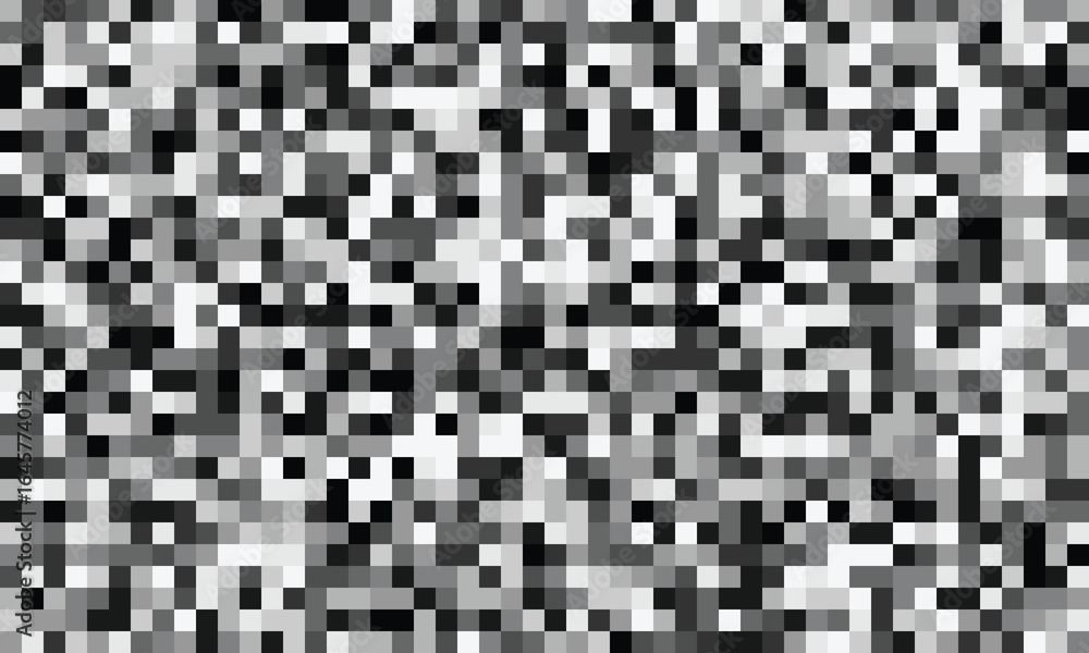 Poster seamless pattern squares pixel mesh. black and white background. banner for your design. geometric s