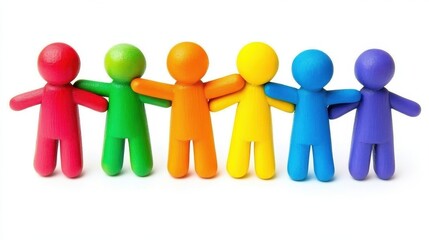 Colorful Figurines Representing Diversity and Unity in Friendship