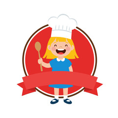 Happy young chef holding a wooden spoon ready to prepare delicious food in the kitchen