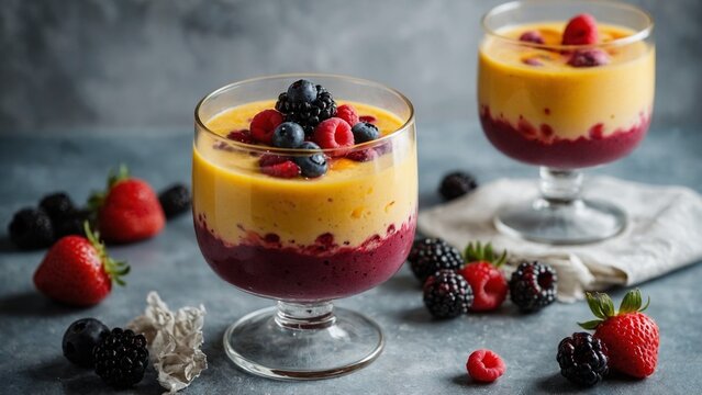 mongo custard with red barries