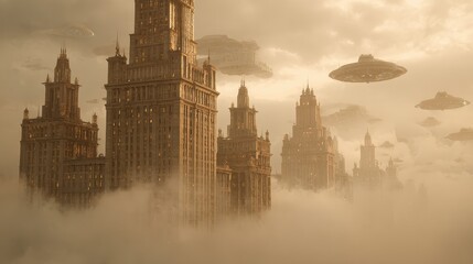 Obraz premium A city with a lot of tall buildings