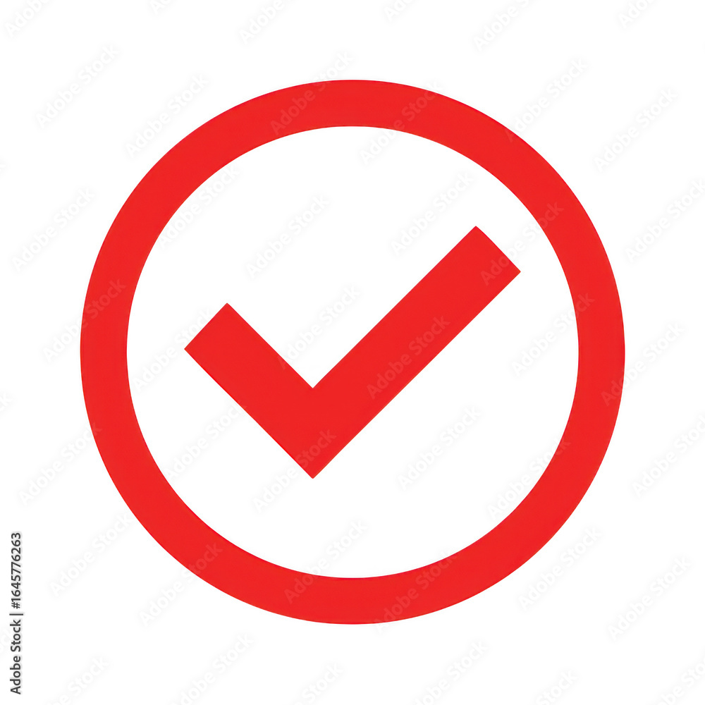 Aufkleber red check mark inside a circle isolated on transparent background