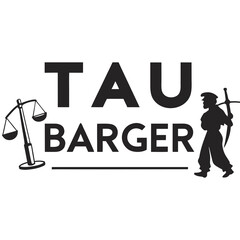 Tau barger logo with scales and warrior scales of justice