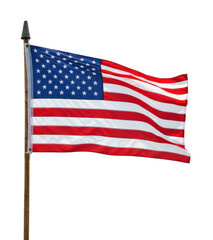 Fototapeta premium American flag waving in the breeze outdoor setting symbol of freedom capturing patriotism. Cut out png