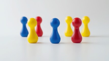 Colorful Game Pieces on a White Background for Fun Activities