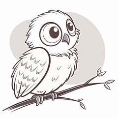 Obraz premium Beautiful Bird Vector Illustration in Minimal Art Style