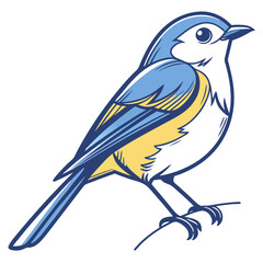 Beautiful Bird Vector Illustration in Minimal Art Style