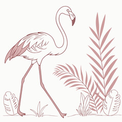 Beautiful Bird Vector Illustration in Minimal Art Style
