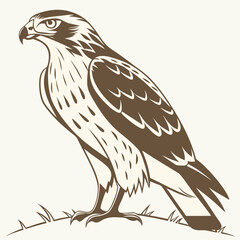 Beautiful Bird Vector Illustration in Minimal Art Style