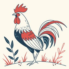 Beautiful Bird Vector Illustration in Minimal Art Style