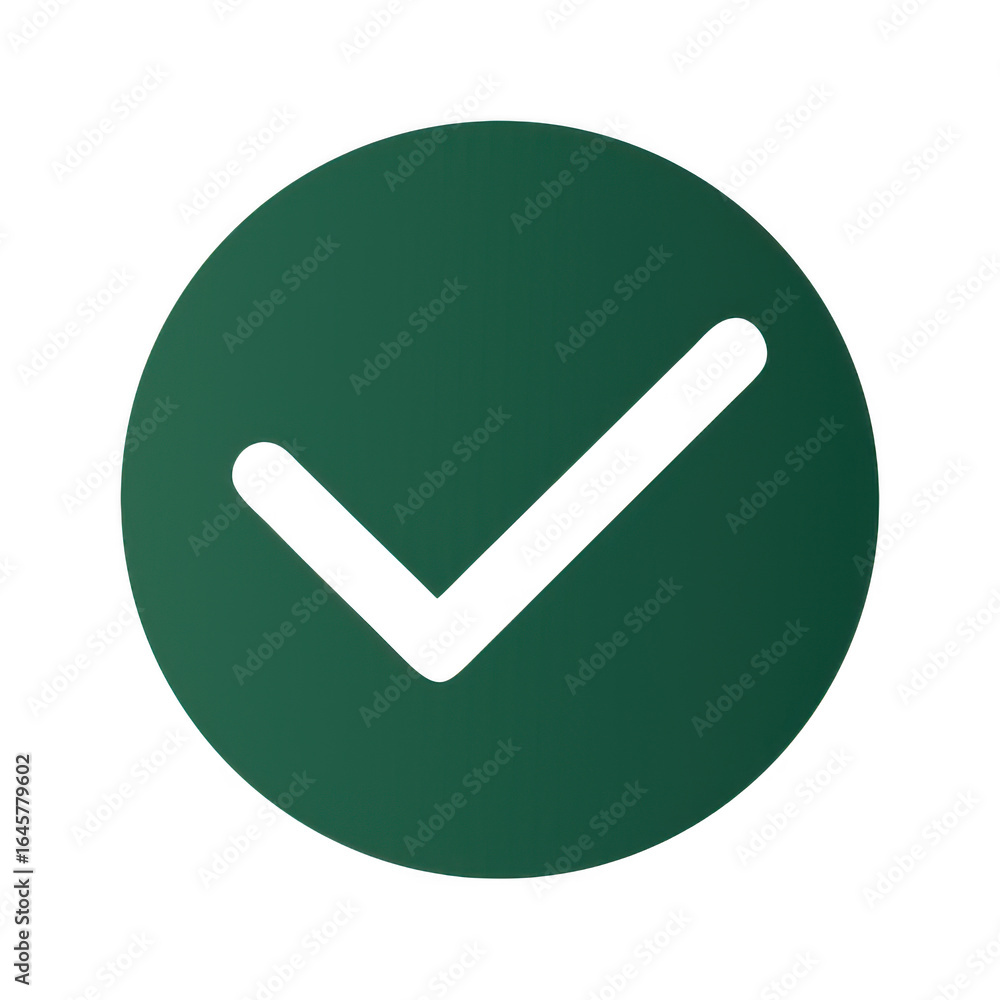 Poster green circle check mark isolated on transparent background