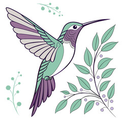 Obraz premium Beautiful Bird Vector Illustration in Minimal Art Style