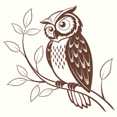 Beautiful Bird Vector Illustration in Minimal Art Style