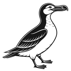 Beautiful Bird Vector Illustration in Minimal Art Style
