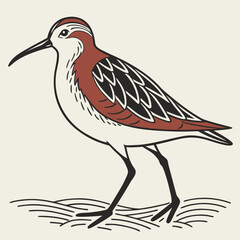 Obraz premium Beautiful Bird Vector Illustration in Minimal Art Style