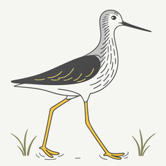 Beautiful Bird Vector Illustration in Minimal Art Style