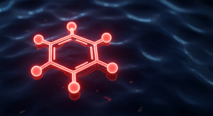 Benzene Ring Macro with Glowing Atomic Bonds