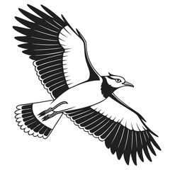 Beautiful Bird Vector Illustration in Minimal Art Style