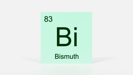 Bismuth Element 3D Render - Periodic Table Box with Atomic Number 83, Scientific Education, Chemistry Classroom, Modern Science Poster, and Laboratory Wall Art