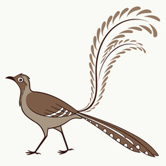 Beautiful Bird Vector Illustration in Minimal Art Style