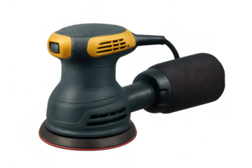 Orbital sander power tool on transparent background