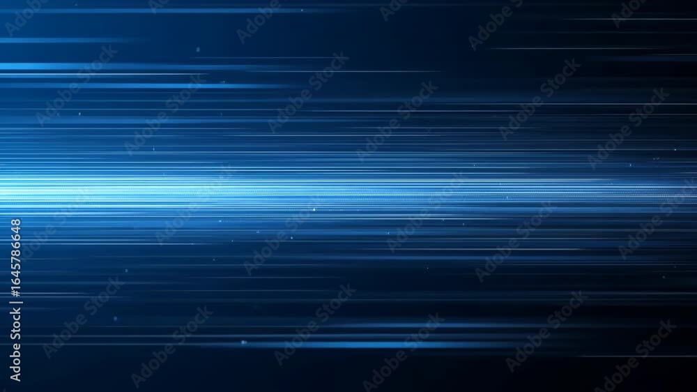 Poster futuristic blue digital data stream with glowing linear light motion background
