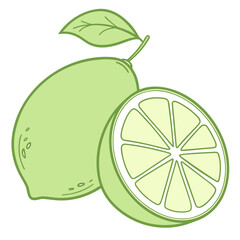 Fresh Fruit Vector Illustration in Minimal Art Style