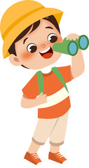Kid with magnifying glass